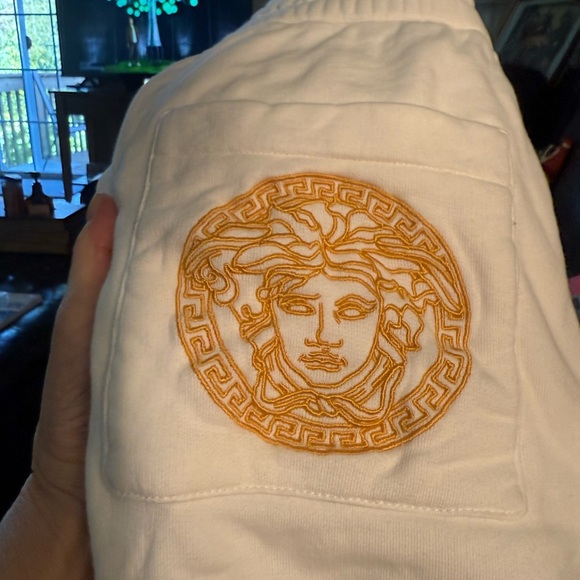 Authentic Versace White Sweatpants/Joggers with back pocket Gold Logo - Picture 7 of 7